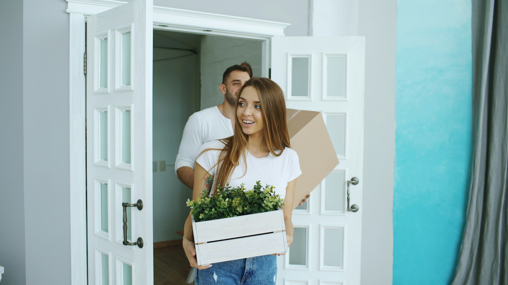 People moving in after closing.